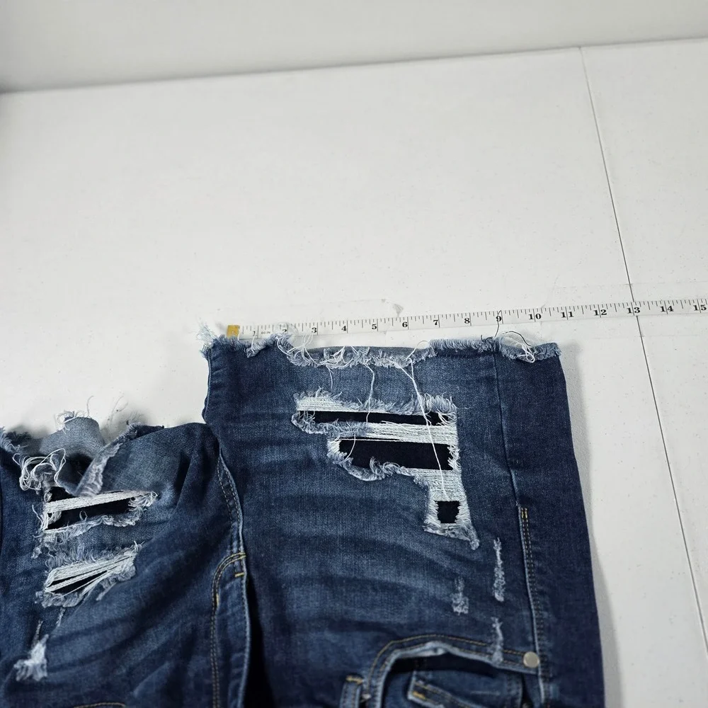 Judy Blue Distressed Raw Hem Denim Shorts Dark Wash Womens Size‎ Medium